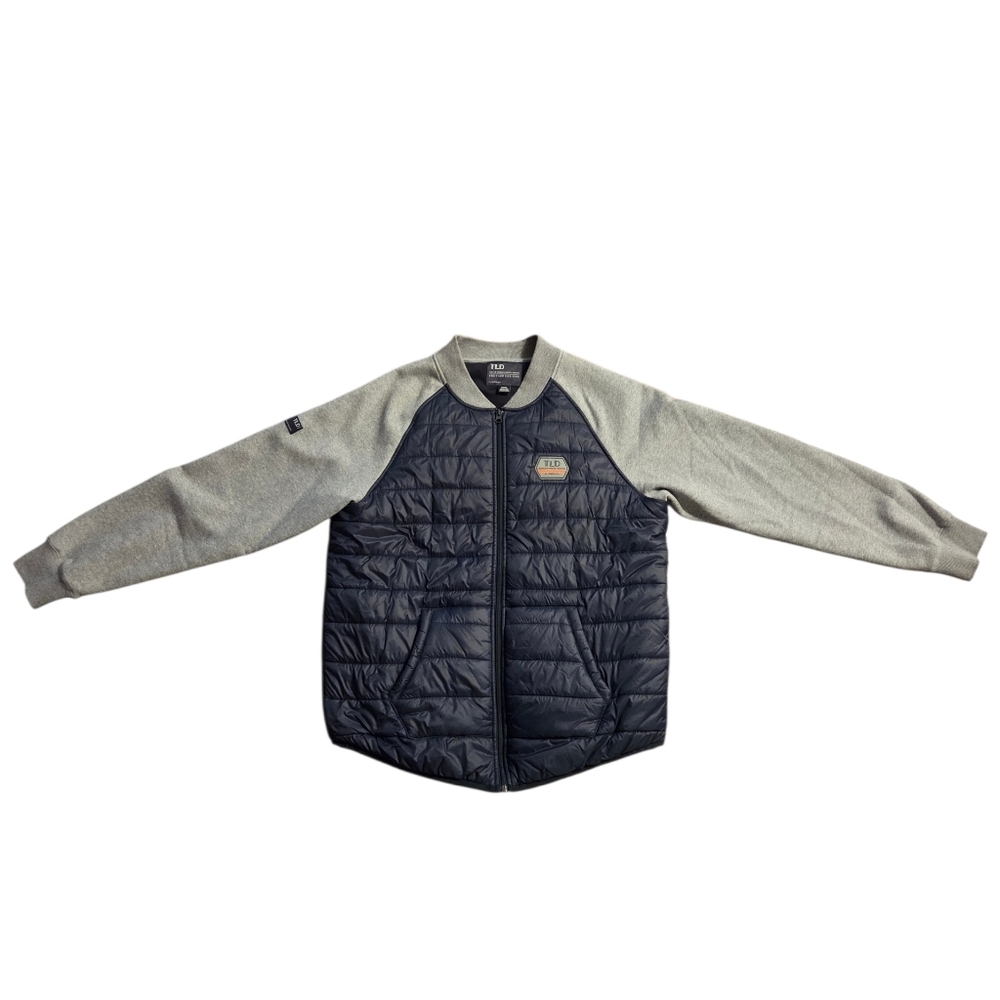 Troy Lee Designs Factory Quilted Bomber Zip Up Jacket Men's Navy and Gray Jacket - Picture 9 of 9